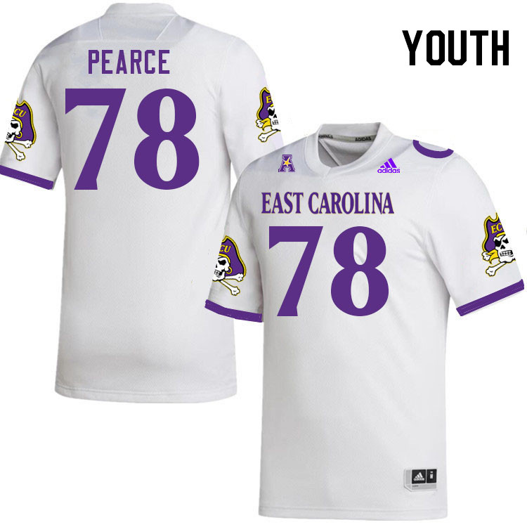 Youth #78 Richard Pearce ECU Pirates 2023 College Football Jerseys Stitched-White - Click Image to Close